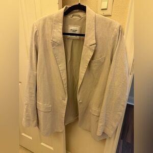 Abercrombie & Fitch Cream Blazer Lightweight Suit Jacket